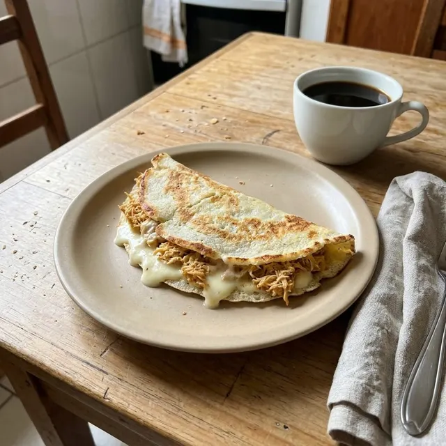 Crepioca de frango com requeijão